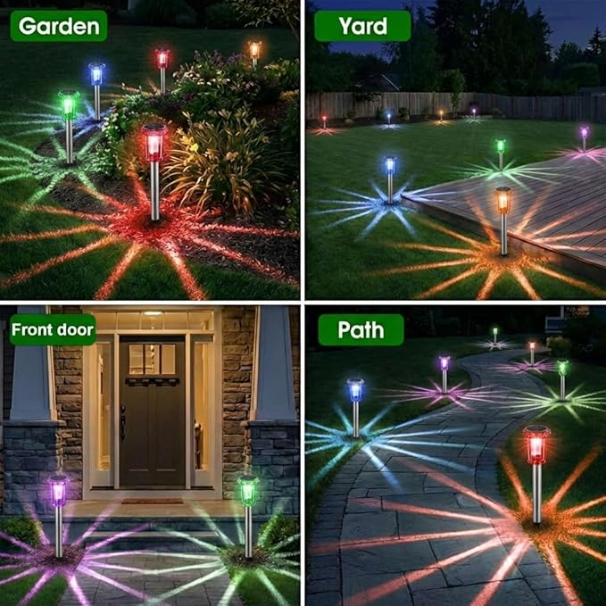 10-Pack Solar Pathway Lights, Waterproof LED Driveway Lights