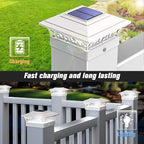 6-Pack Bright Solar Post Cap Lights for Fence, LED