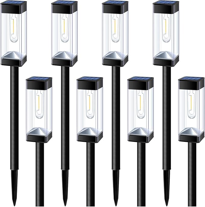 8-Pack Solar Path Lights, Outdoor Yard LED