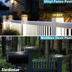 4-Pack Solar Post Cap Lights, 4-Mode Warm White Waterproof
