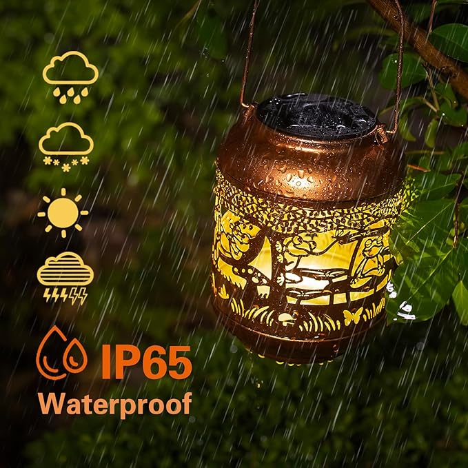 Frog Solar Lanterns Outdoor Waterproof,Hanging Solar Lights Frog Gifts for Women Men Metal LED Decorative Light for Yard,Patio,Lawn,Tabletop,Pathway,Landscape,Garden Decor
