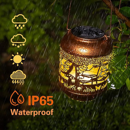 Frog Solar Lanterns Outdoor Waterproof,Hanging Solar Lights Frog Gifts for Women Men Metal LED Decorative Light for Yard,Patio,Lawn,Tabletop,Pathway,Landscape,Garden Decor