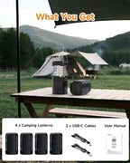 4-Pack Multi-Function Rechargeable Camping Lantern