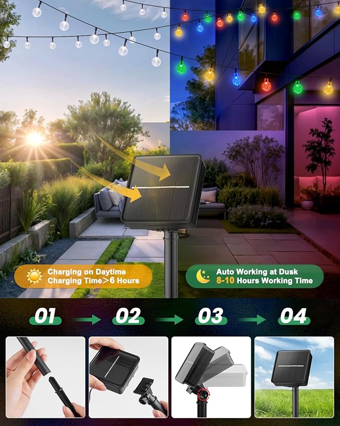 Multicolor Outdoor Edison String Lights, Weatherproof