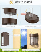 12-Pack Solar Gutter Lights, Brown Waterproof LED