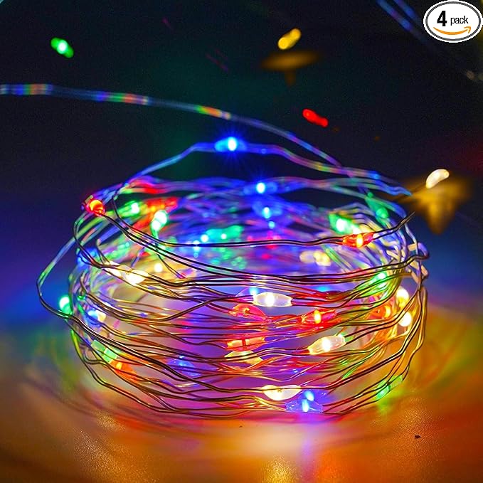 16ft Christmas LED String Lights, Waterproof Timer Lights
