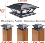 2-Pack 2-Mode Warm White Fence Post Cap Lights, Solar LED
