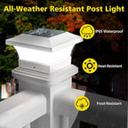 2-Pack Solar Post Cap Lights, Cool White Waterproof