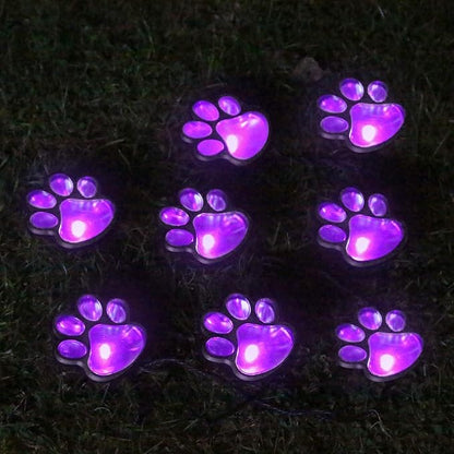 16.8ft Solar Paw Print Lights, Cat Dog Animal Solar String Lights (Set of 8) Outdoor Decoration, Warm Up Your Pet and Make The Garden More Vibrant and Lovely, a Gift for Pet Lovers