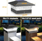 6-Pack Solar Post Cap Lights, Cool White Waterproof