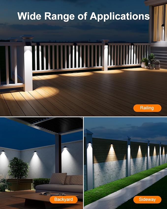16-Pack Cool White Stair Solar Lights, Waterproof LED