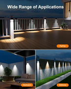 12-Pack Cool White Solar Deck Lights, Outdoor LED
