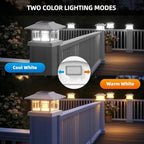 Solar Post Cap Lights 4-Pack, Waterproof LED