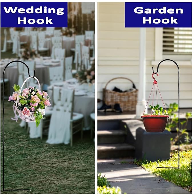 Heavy-Duty Shepherd's Hooks, 35" Garden
