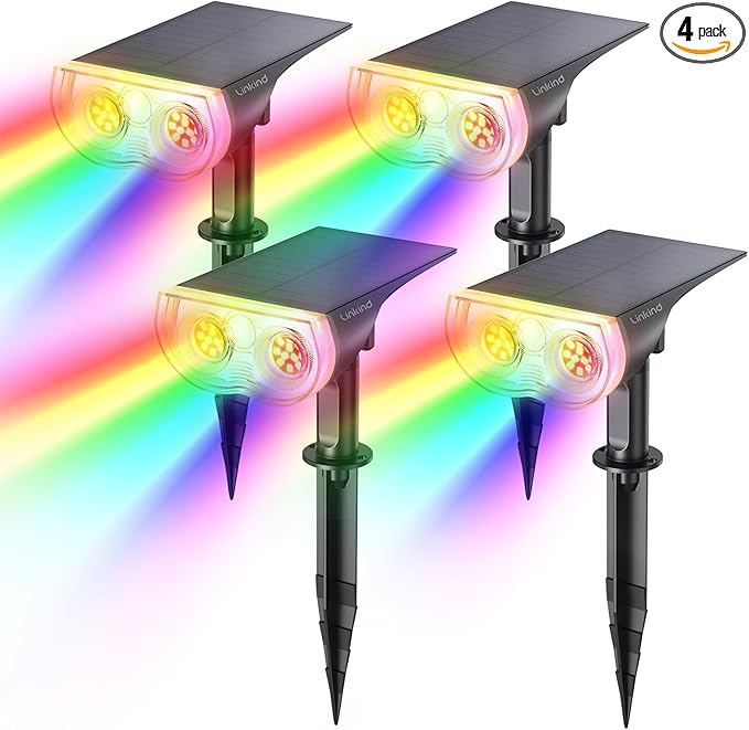 4-Pack Solar Motion Sensor Spotlights, Garden Lights