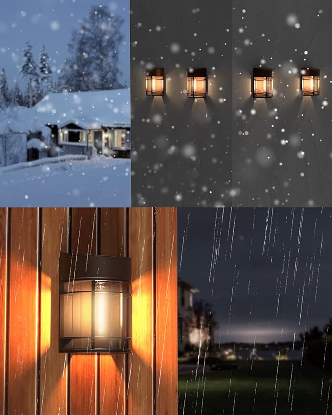 12-Pack Solar Gutter Lights, Brown Waterproof LED