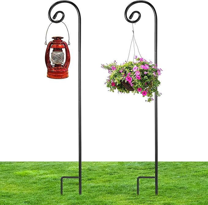 2-Pack 48" Shepherd's Hooks, Heavy-Duty Garden Stakes