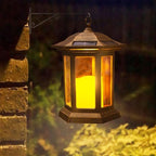 Rustic Courtyard Solar Lanterns for Garden, Waterproof LED