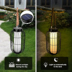 Hanging Solar Patio Lanterns, Metal Waterproof LED