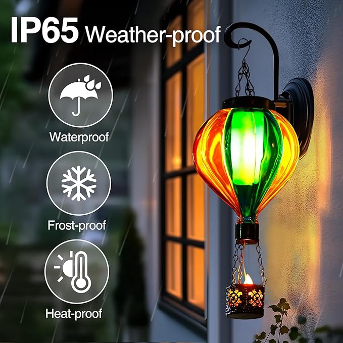 Backyard Solar Hanging Lanterns, Metal Backyard Decor
