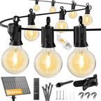 Brightown 58ft Solar String Lights, 26 Shatterproof LED Bulbs with Remote Control, Outdoor Patio & Cafe Lights