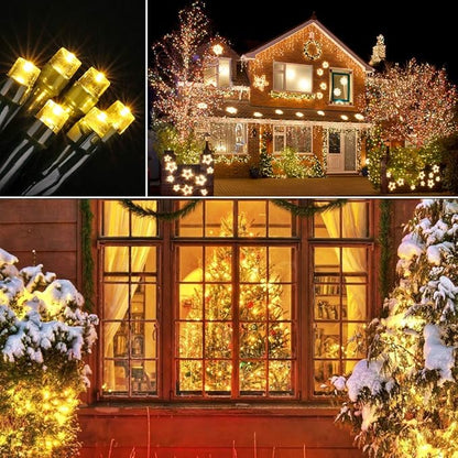 Joomer Battery Christmas Lights, 66ft 200LED Fairy Lights Battery Operated Timer 8 Modes Waterproof for Outdoor Home Garden Party Holiday Christmas Trees Decoration (Warm White)