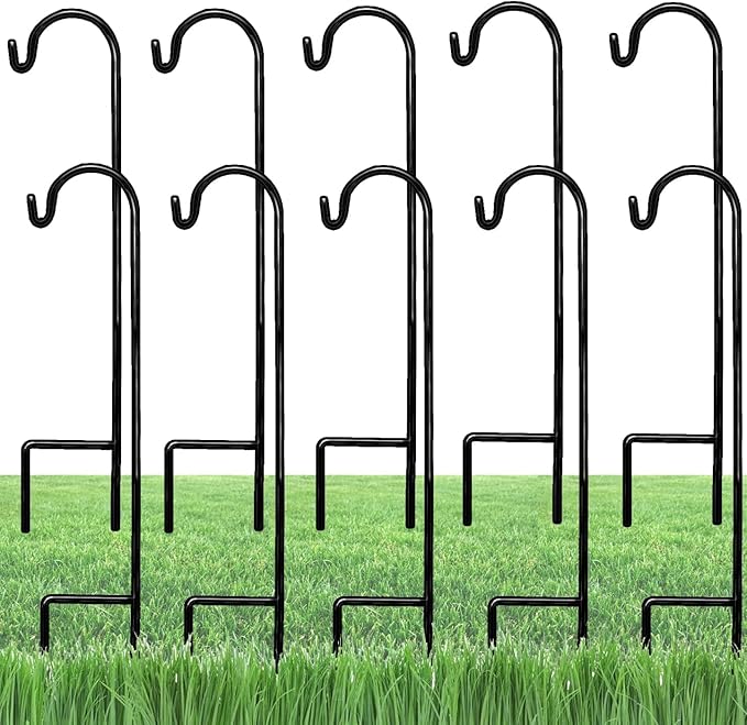 Heavy-Duty Shepherd's Hooks 10-Pack, 35" Garden