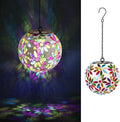 Mosaic Solar Lanterns, Waterproof LED Backyard Lights
