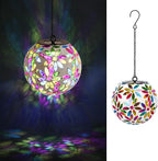 Mosaic Solar Lanterns, Waterproof LED Backyard Lights