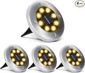 4-Pack Warm White In-Ground Solar Lights, Flat LED Walkway
