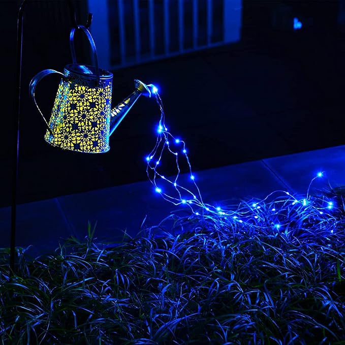 Solar Watering Can Lights,Large Retro Metal Hanging Solar Lights Outdoor Waterproof, Birthday Gifts for Women Mom Grandma Garden Decor Yard Light LED Decoration Outside for Porch Lawn Patio