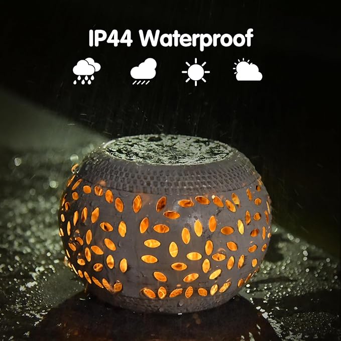 Solar Table Lanterns Outdoor Waterproof-2PACK Dancing Flickering Flame Solar Lights,White Metal Desktop Decorative Lamps for Gifts for Women Mom Desk Patio Garden Yard Decor
