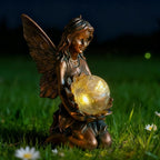 Solar Flower Statue Light 8.31", Yard Decor