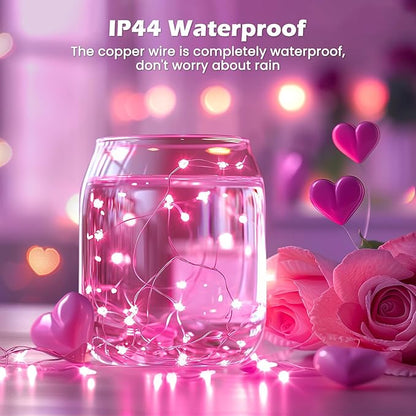 5-Pack Christmas LED String Lights, Waterproof Timer Lights