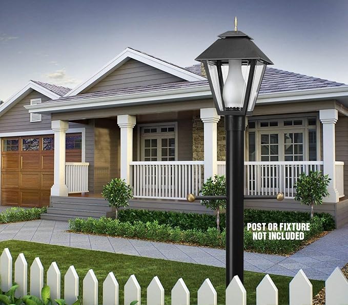 Solus SCA-335-2PK 15" Aluminum Cross Arm Ladder for Outdoor Lamp Posts and Poles, Easy to Mount, Maintenance Free and Weather Resistant, Black Bar with Gold Caps, Pack of 2