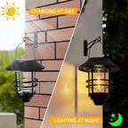 2-Pack Hanging Solar Lanterns, Waterproof LED Patio Lights
