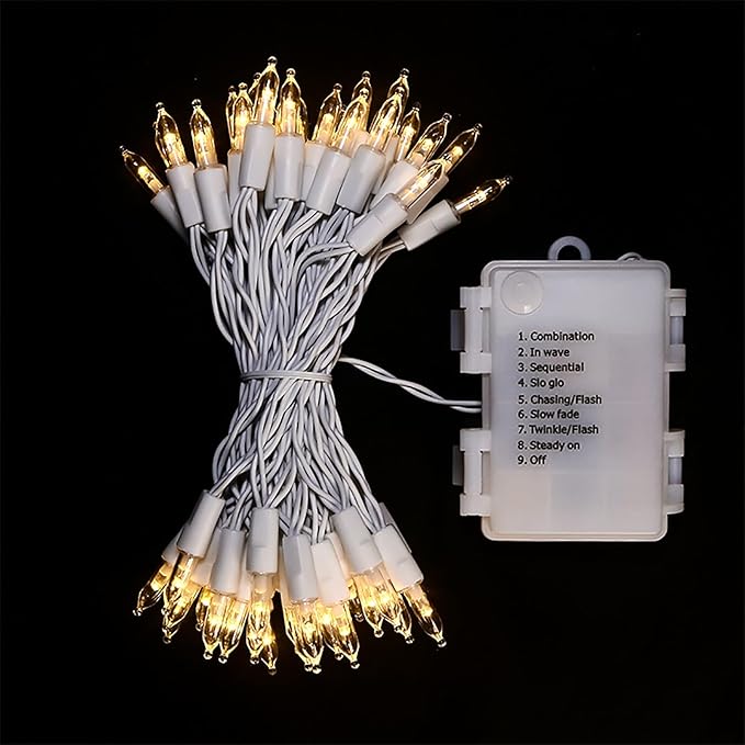 2-Pack Christmas LED String Lights, Waterproof Timer Lights