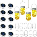 Mason Jar Lid Fairy Lights 10-Pack, Solar Wedding LED