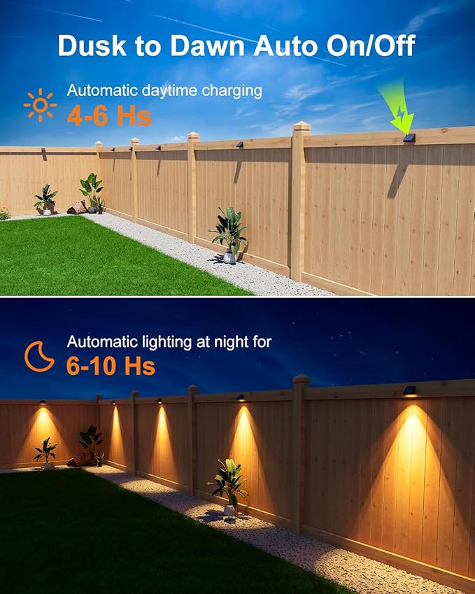 Bright Solar Wall Lights 8-Pack, LED