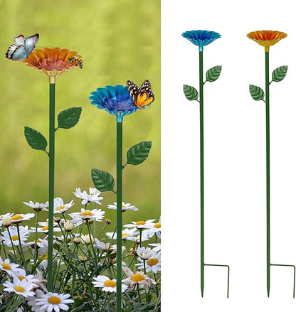 2-Pack Bee Watering Station, Metal Garden Bee Bath