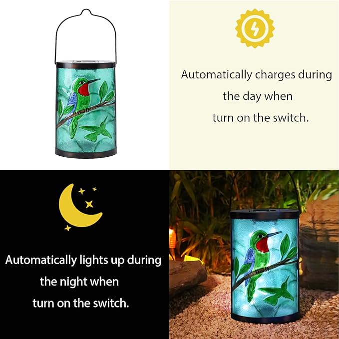 Solar Bird Lanterns, Yard Hanging LED Decor