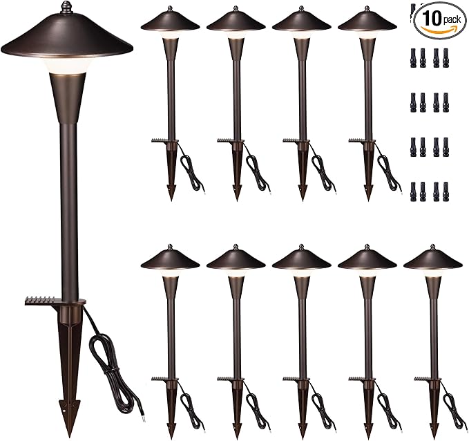Solar Pathway Lights 10-Pack, Garden LED