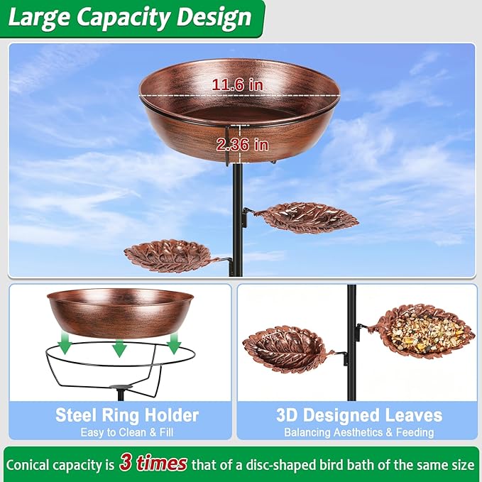 Classic Bird Bath & Feeder, Outdoor Metal