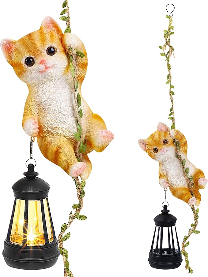 Solar Cat Statue Light, Yard Decor