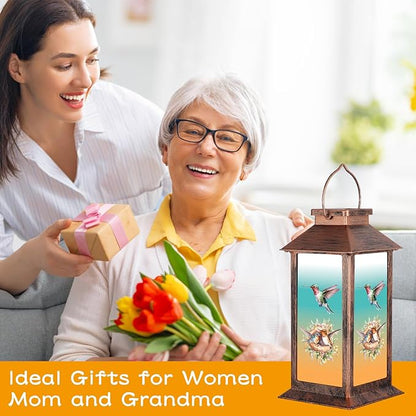 Solar Lanterns for Garden Decor,Waterproof Design Ideal Birthday Gifts for Women, Mom, and Grandma Solar LED Hanging Lights for Yard, Patio, Lawn, and Porch(Hummingbird)