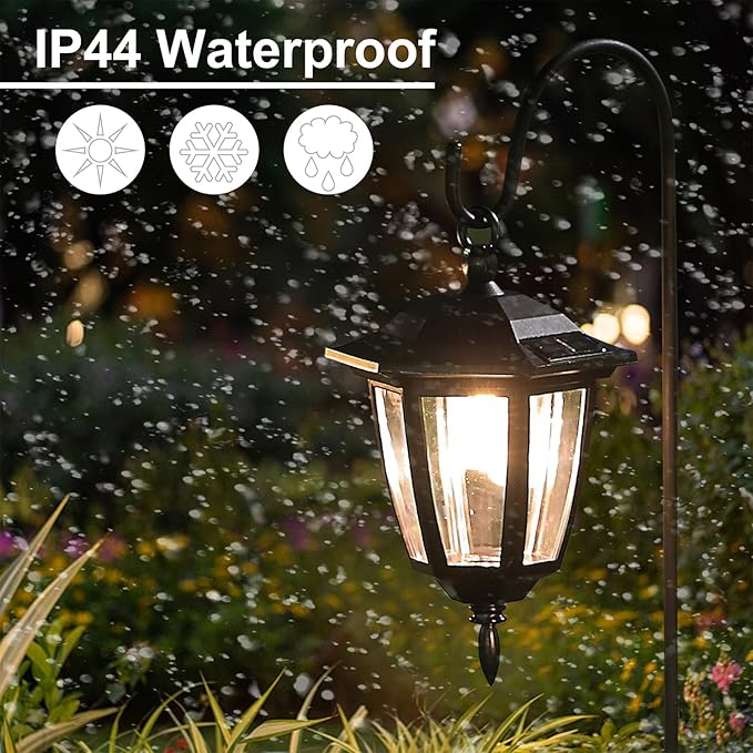 4-Pack Warm White Solar Path Lights, Outdoor Yard LED