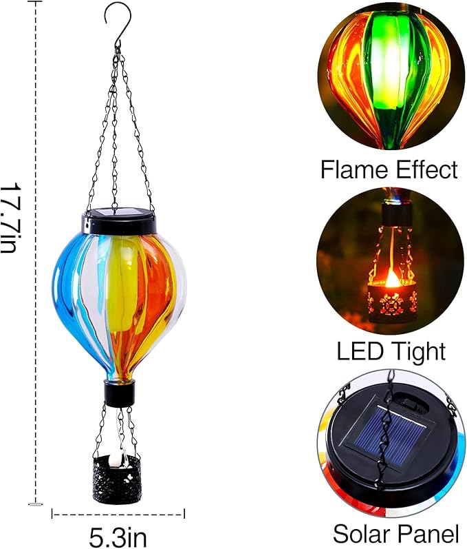 Backyard Solar Hanging Lanterns, Metal Backyard Decor