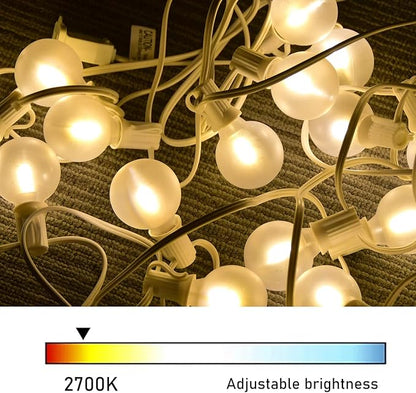 GOOTHY 50Ft LED Outdoor Patio String Lights - Waterproof Globe Lights with 52 Shatterproof Frosted Bulbs, Connectable for Wedding, Party, Christmas & Garden Decor, Black Wire
