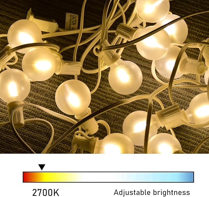 GOOTHY Outdoor LED String Lights, 50Ft with 52 Frosted White LED Globe Bulbs, Waterproof for Indoor/Outdoor Use, Perfect for Garden, Bistro, Pergola, Tents & Decorations, White