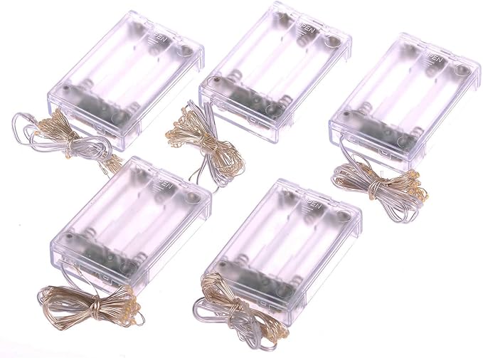 5-Pack Christmas String Lights, 20 LED Waterproof Twinkle Lights